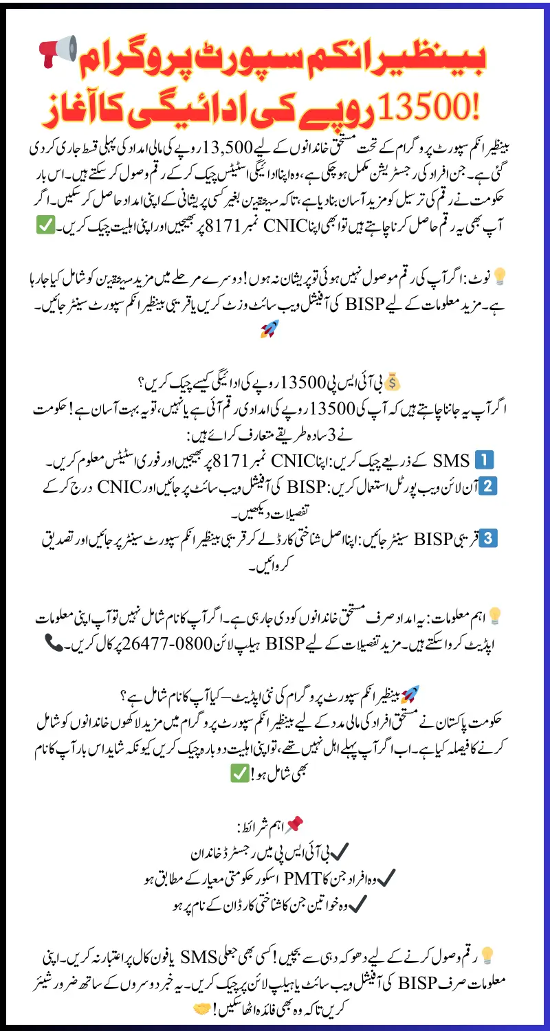 BISP 13500 Payment Phase 1 – Is Your Name in the List? Check Now