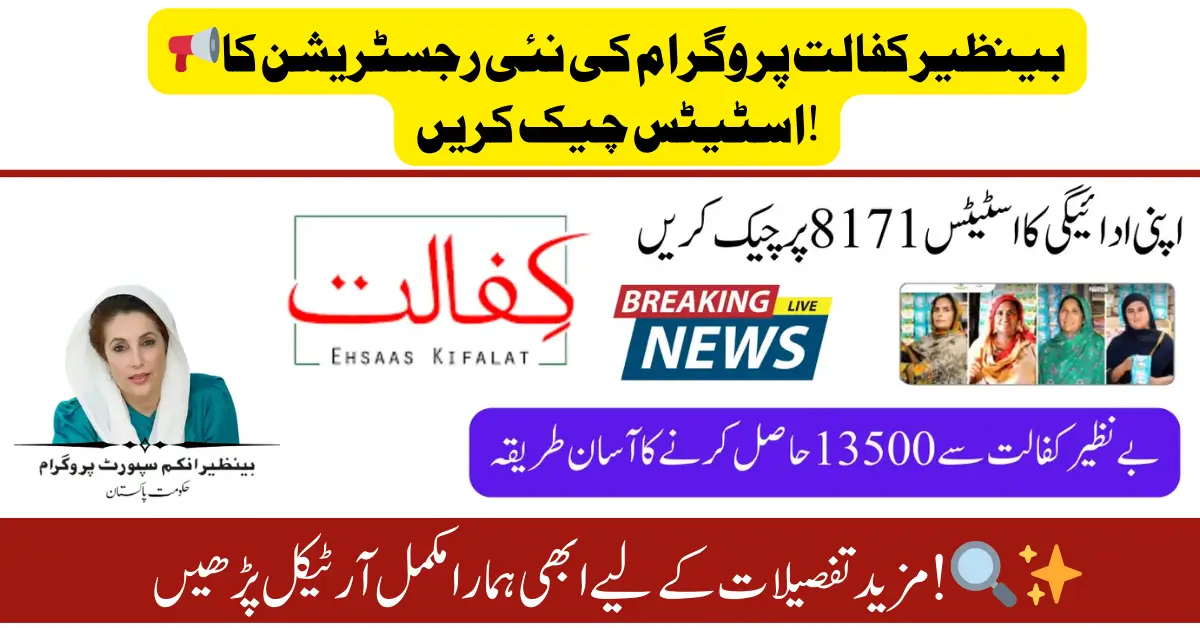 Benazir Kafalat New Registration Status Check Via 8171 Web Portal (2025 Update)