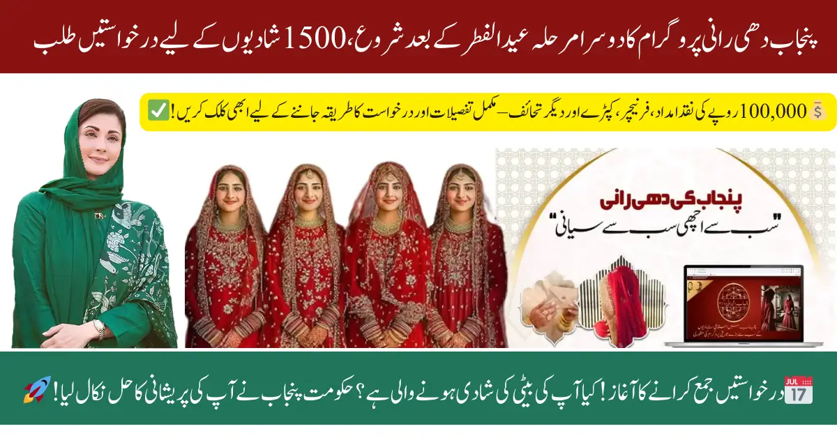 Punjab Dhi Rani Program Second Phase: 1,500 Couples to Get Rs 100,000 Cash, Gifts & Free Mass Marriages – Apply Now!