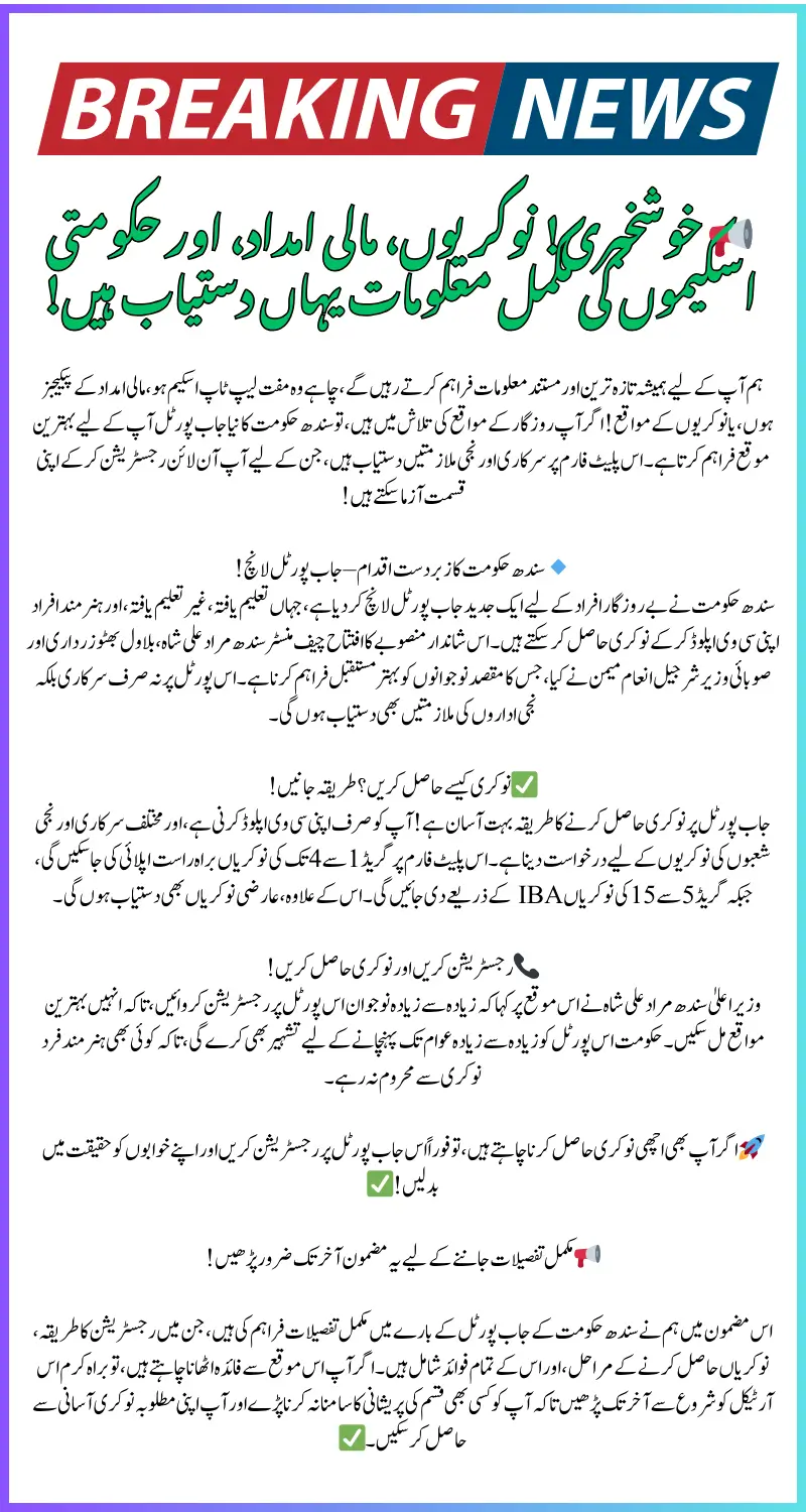 Sindh Government Job Portal 2025 – A Game Changer for Employment Seekers!