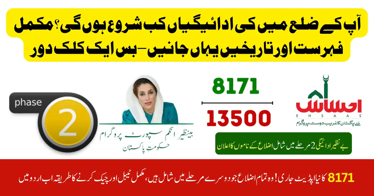 BISP 8171 Second Phase Districts Announced Full List & Payment Details