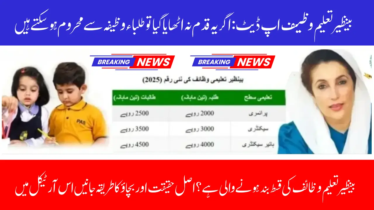 Benazir Taleemi Wazaif Update: Students May Lose Stipend If This Step Isn’t Taken