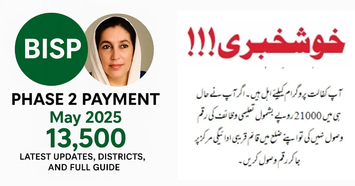 BISP 8171 Phase 2 Kafalat & Wazaif May 2025 – Complete Districts List, Payment Guide & Updates